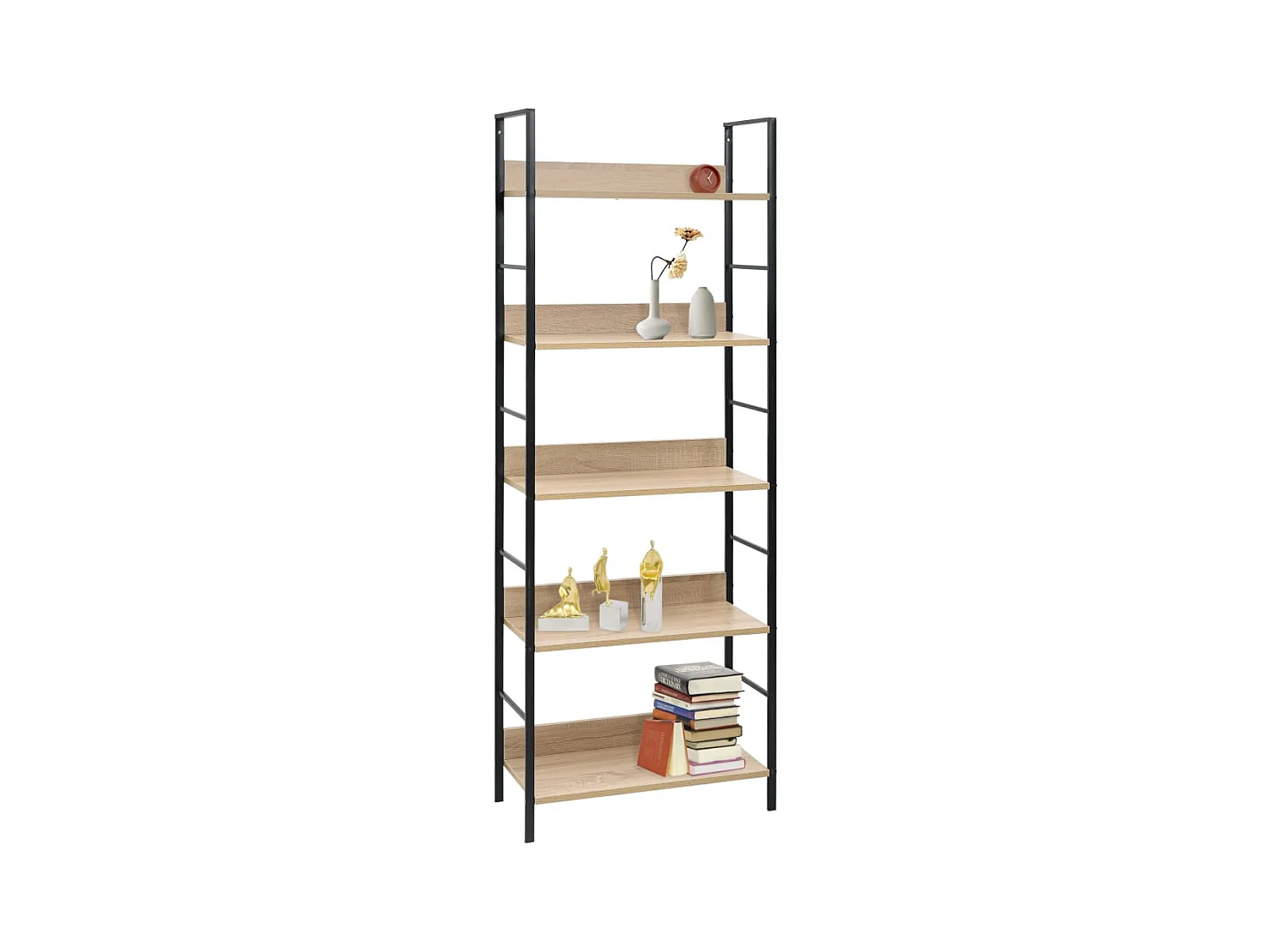 Uggeløse  Estantería de 5 niveles madera ingeniería roble 60x27,6x158,5cm
