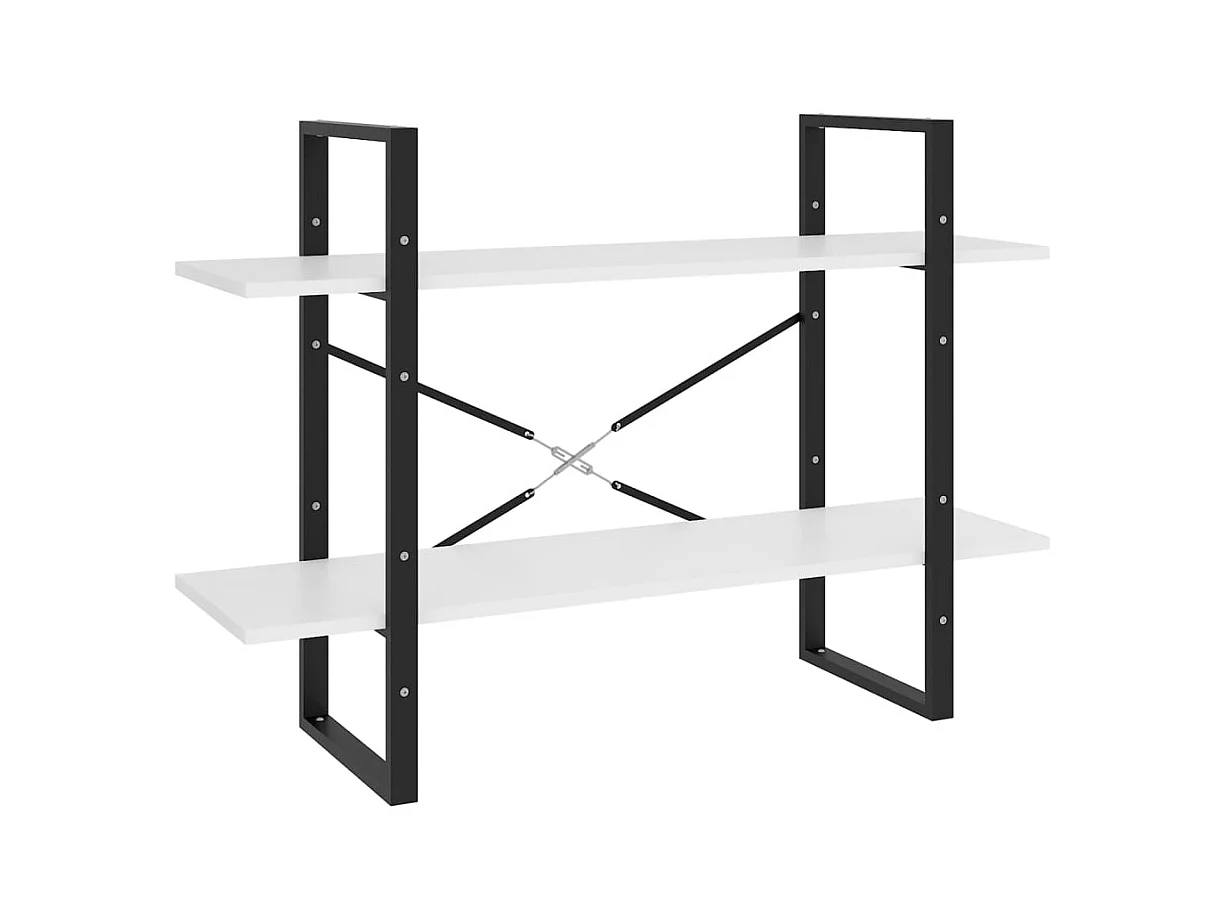 Gitana  Bibliothèque à 2 niveaux blanc 100x30x70 cm bois d'ingénierie