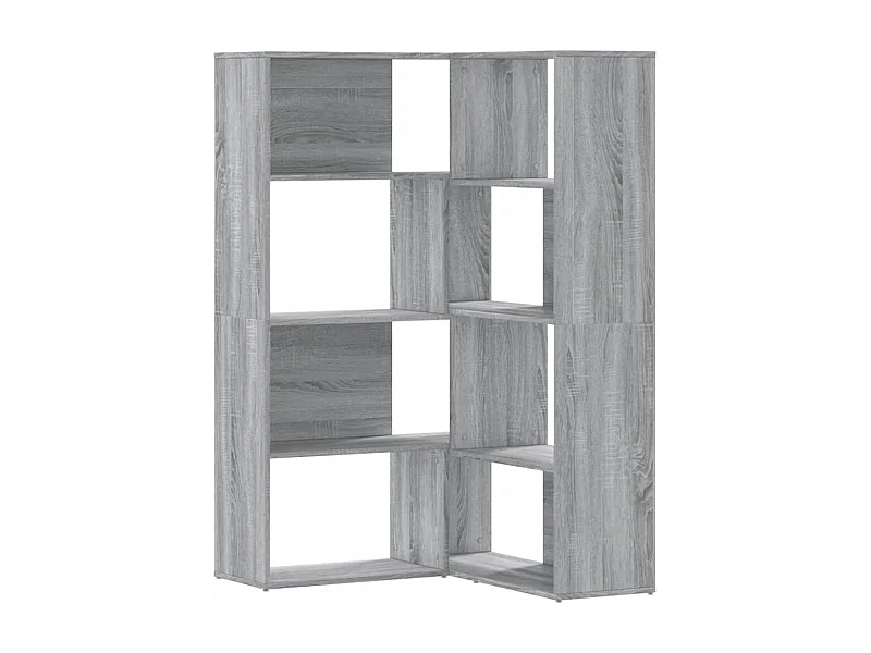 Damir  Boekenkast 4-laags hoek 85x85x140 cm bewerkt hout grijs sonoma