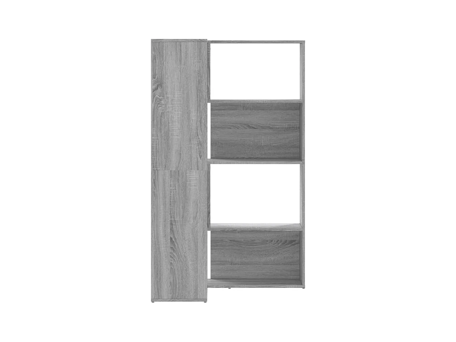 Damir  Bibliothèque d'angle à 4 niveaux sonoma gris bois d'ingénierie