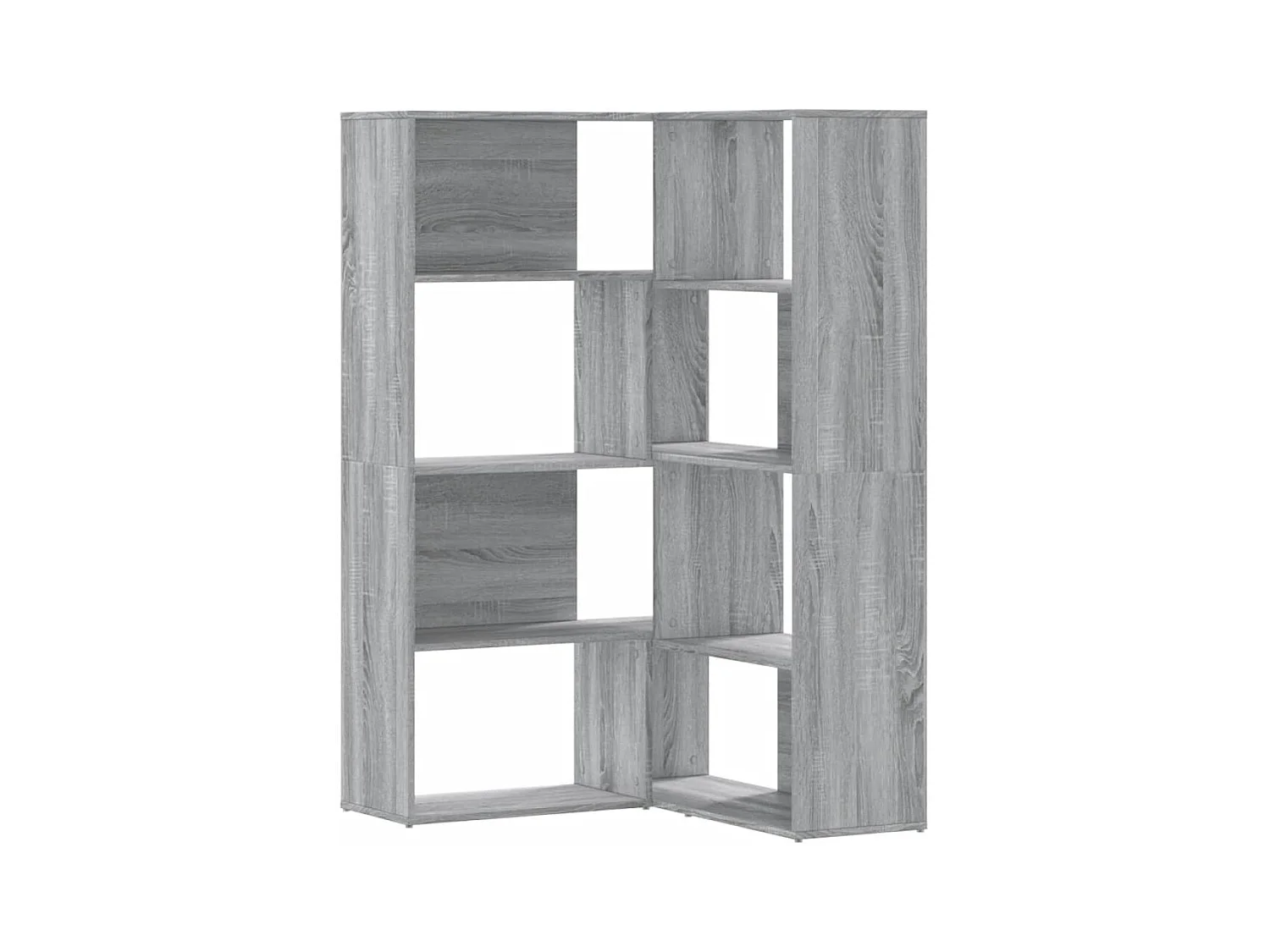 Damir  Boekenkast 4-laags hoek 85x85x140 cm bewerkt hout grijs sonoma
