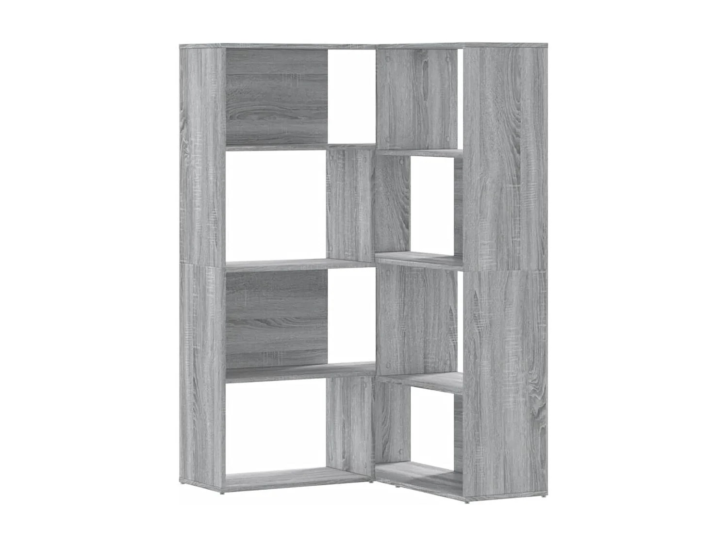 Damir  Bibliothèque d'angle à 4 niveaux sonoma gris bois d'ingénierie