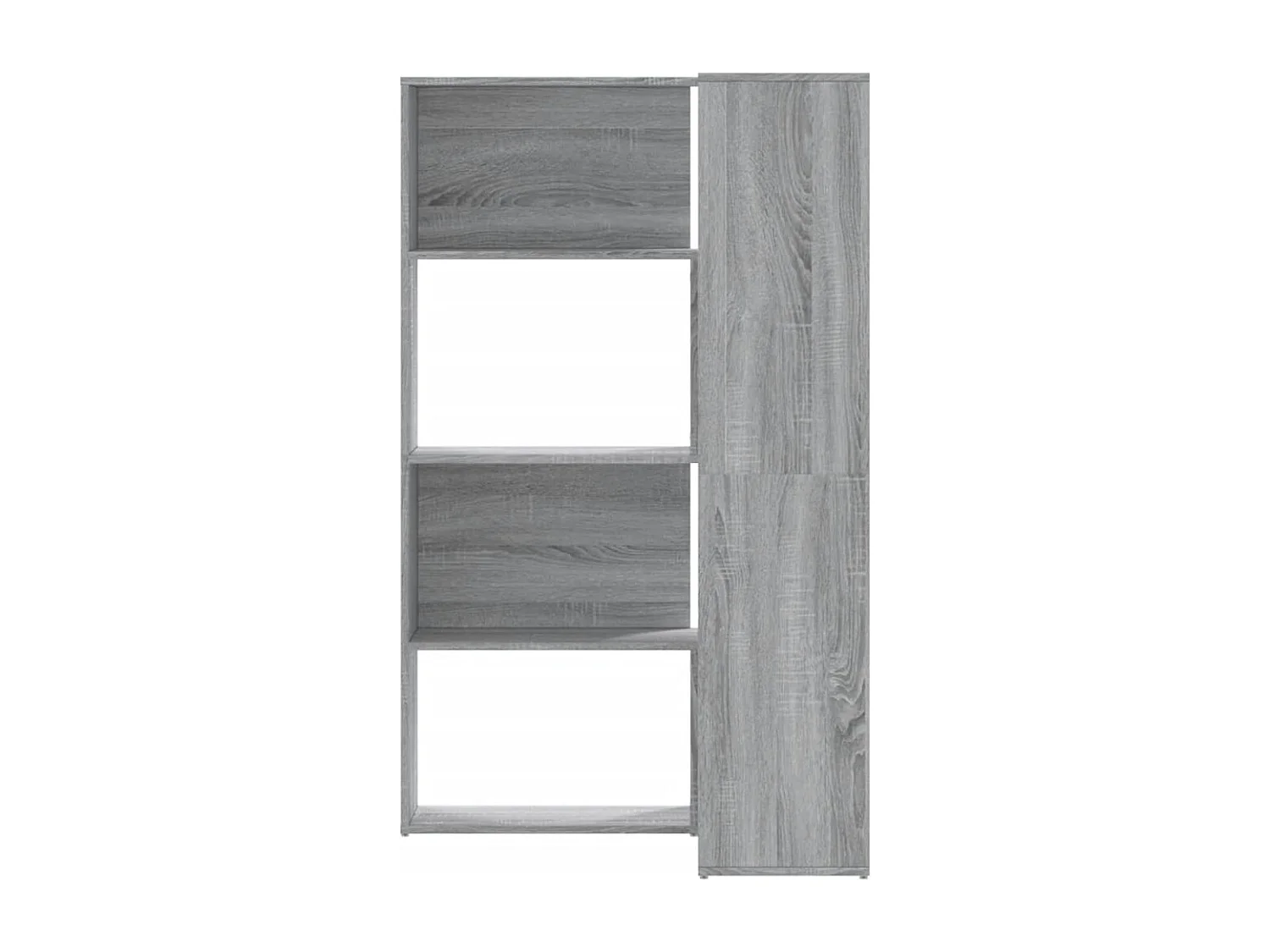 Damir  Bibliothèque d'angle à 4 niveaux sonoma gris bois d'ingénierie