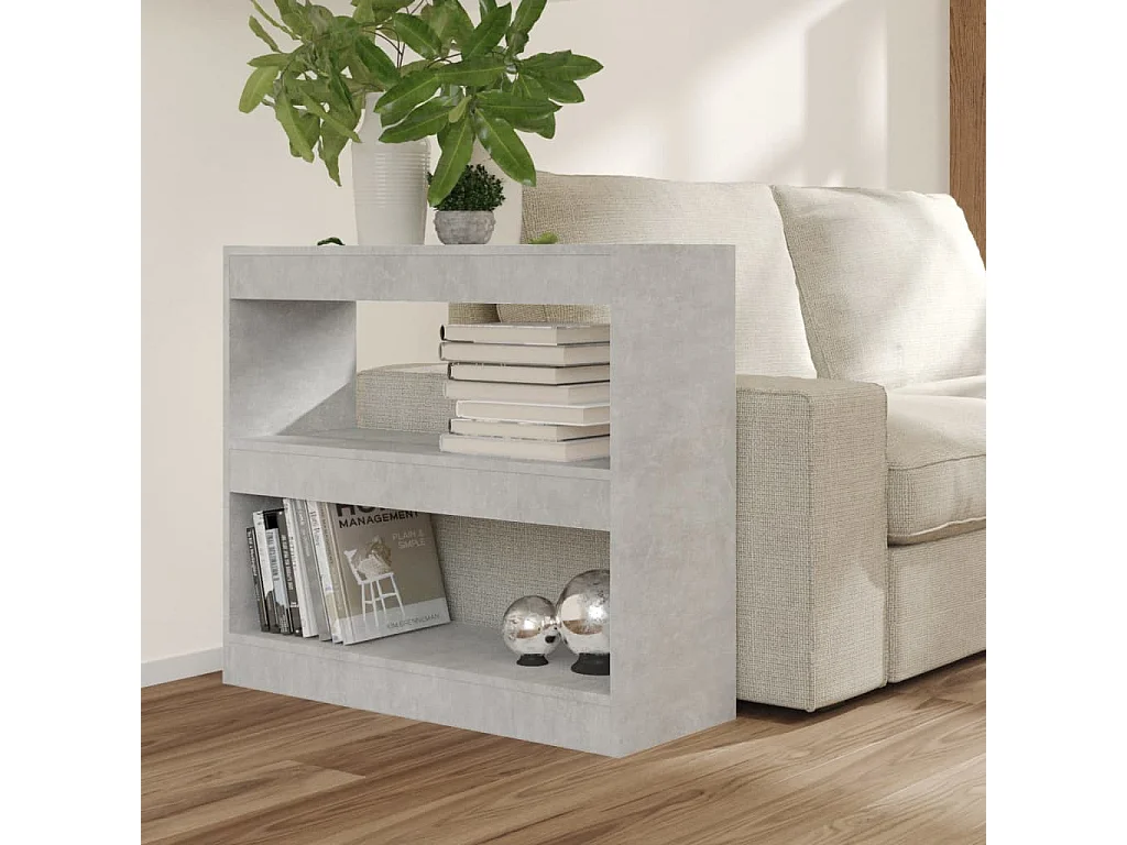 Sutter Creek  Bibliothèque/Séparateur de pièce Gris béton 80x30x72 cm