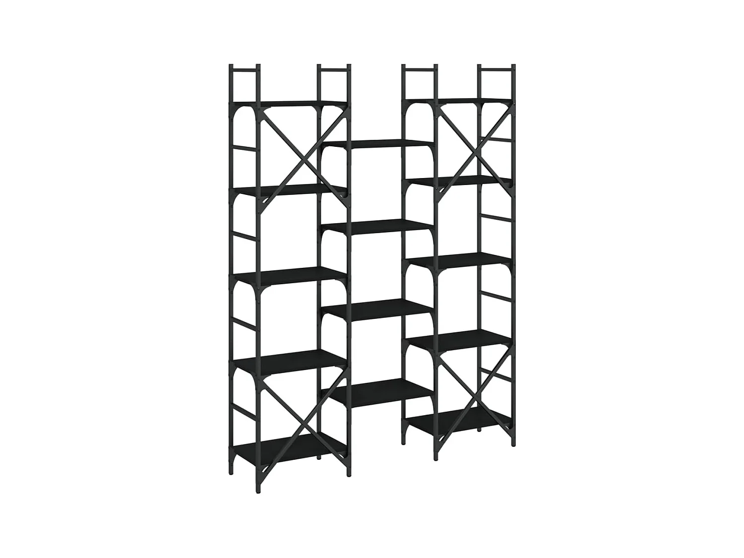 Clashmore  Bibliothèque noir 127,5x28,5x172,5 cm bois d'ingénierie