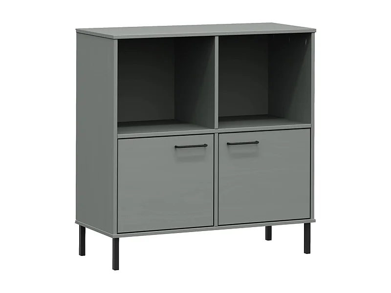 Claire-Madeleine-Claire  Bibliothèque avec pieds en métal Gris 90x35x90,5 cm Bois OSLO