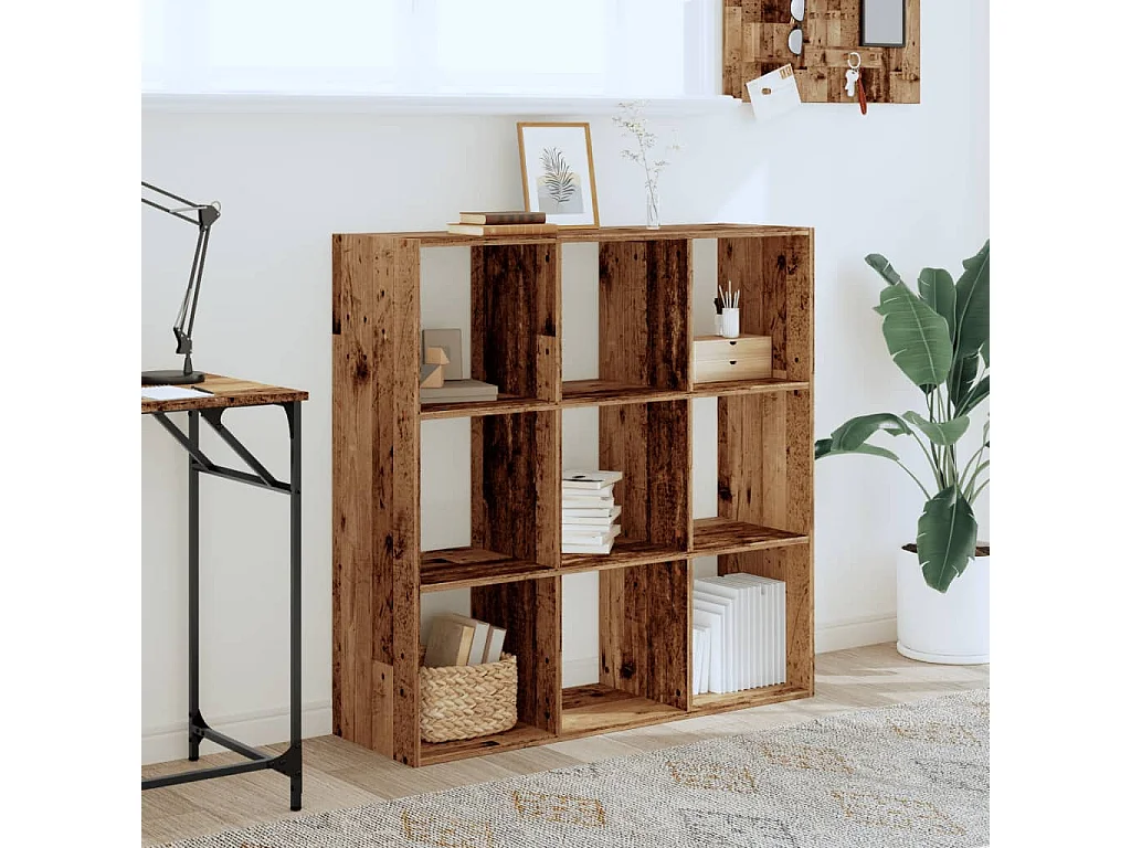 Digna  Bibliothèque vieux bois 102x32x102 cm bois d'ingénierie