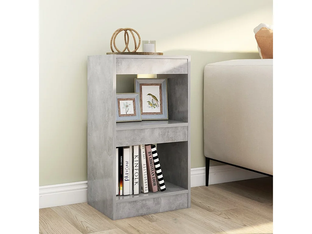 Hafida  Bibliothèque/Séparateur de pièce Gris béton 40x30x72 cm