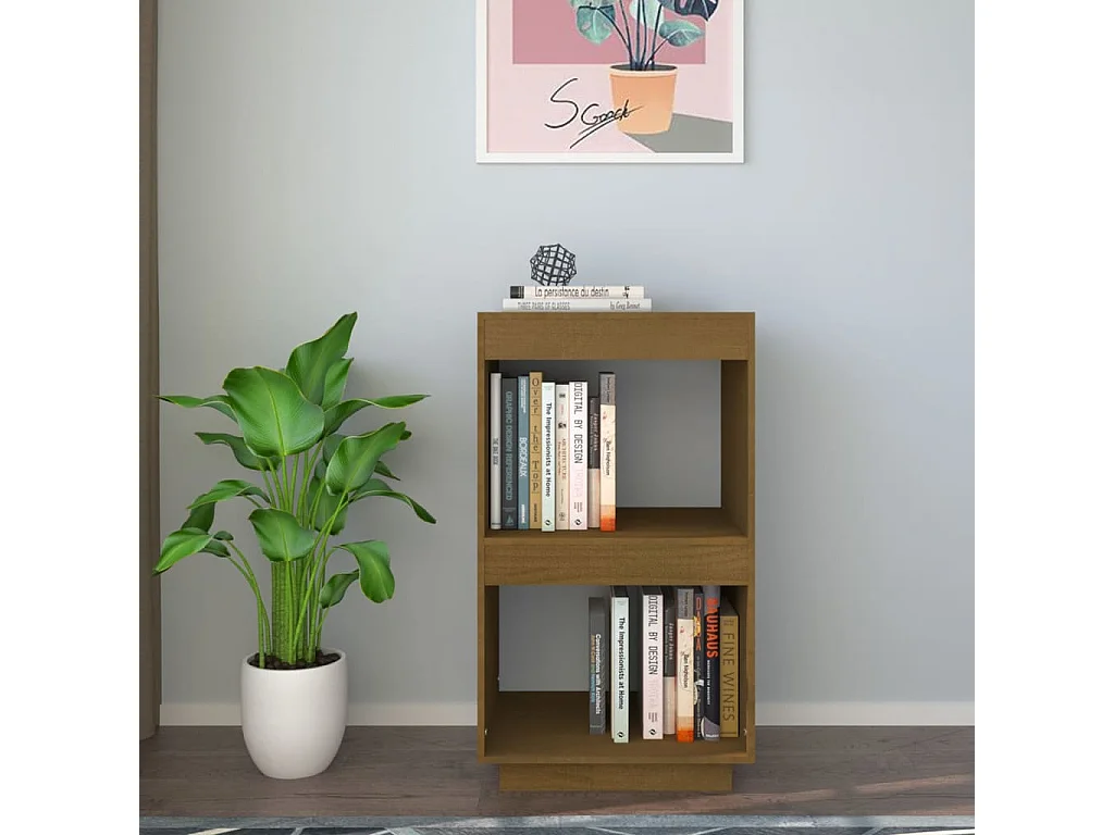 Alisha  Bibliothèque Marron miel 40x35x71 cm Bois de pin massif