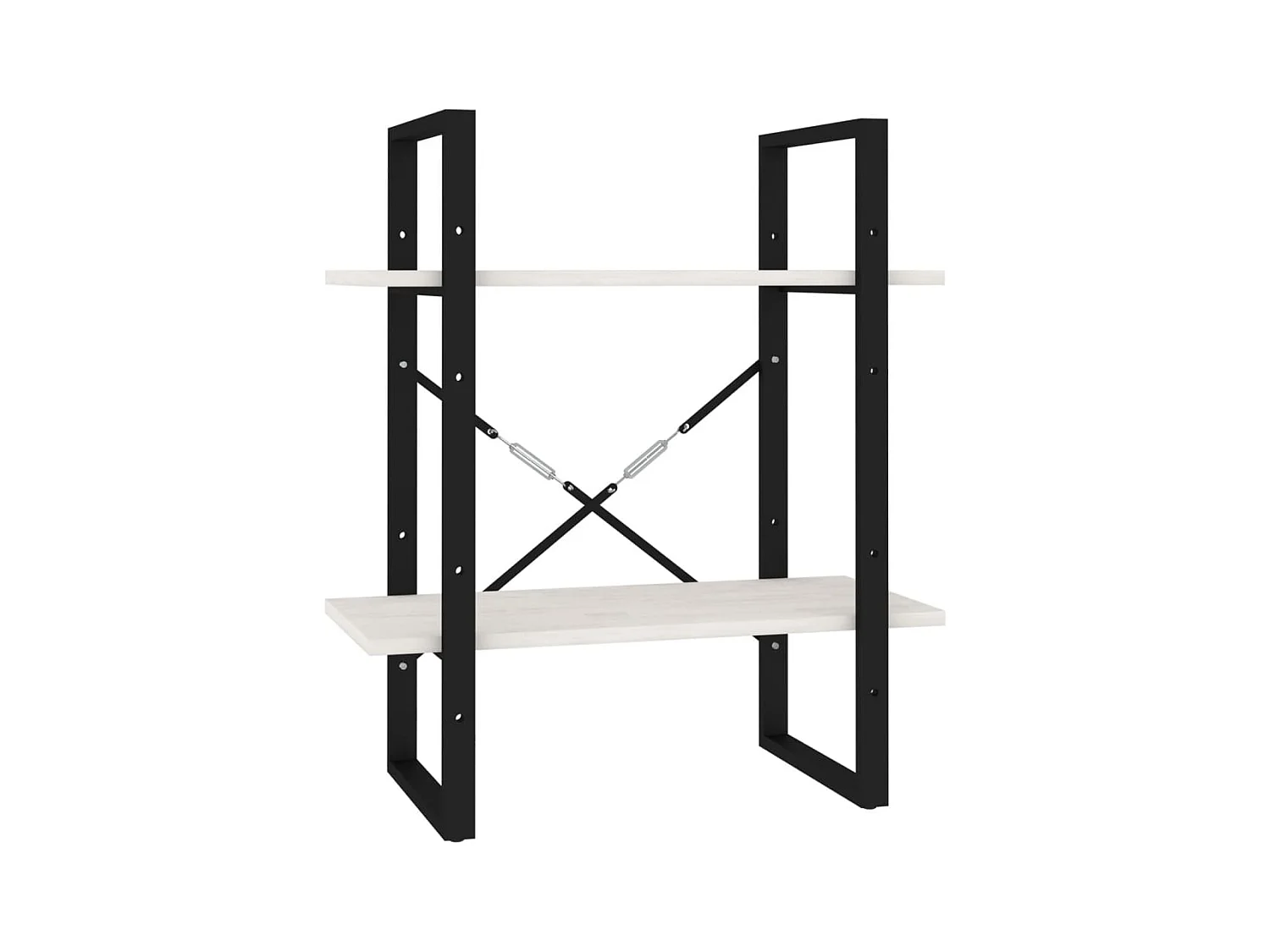 Roermond  Bibliothèque à 2 niveaux Blanc 60x30x70 cm Bois de pin massif