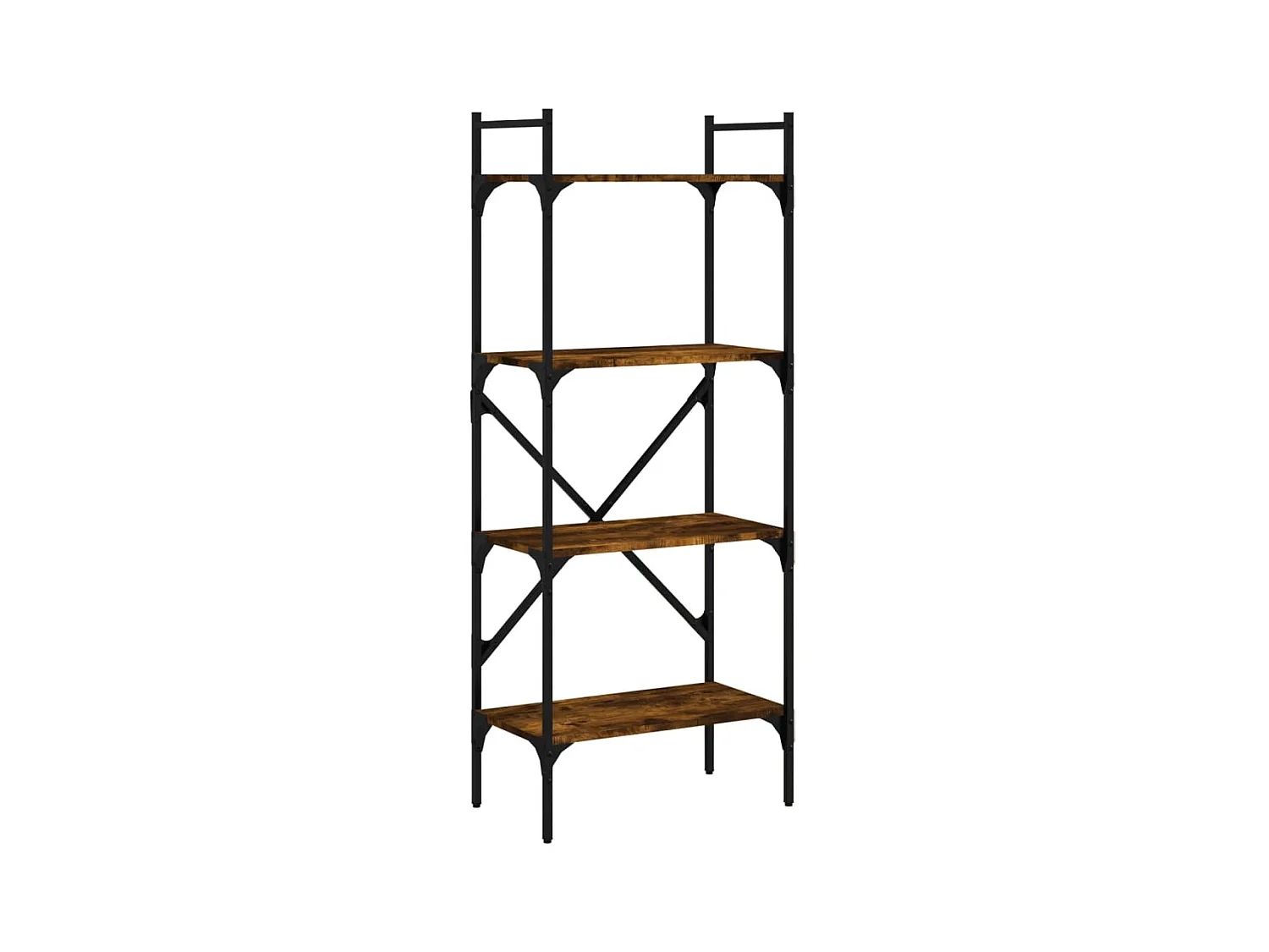 Fredrikstad  Librería de 4 estantes madera roble ahumado 56x31,5x138,5 cm