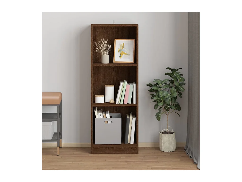 Jairo  Bibliothèque 3 niveaux Chêne marron 40x24x109cm Bois ingénierie