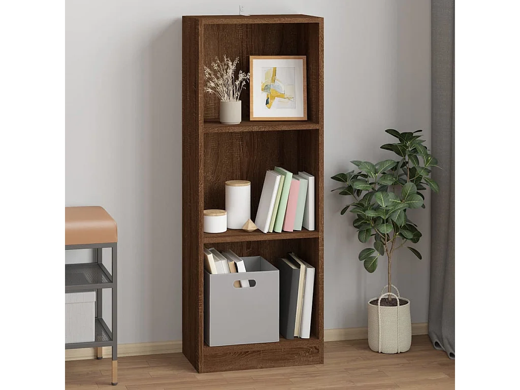 Jairo  Bibliothèque 3 niveaux Chêne marron 40x24x109cm Bois ingénierie