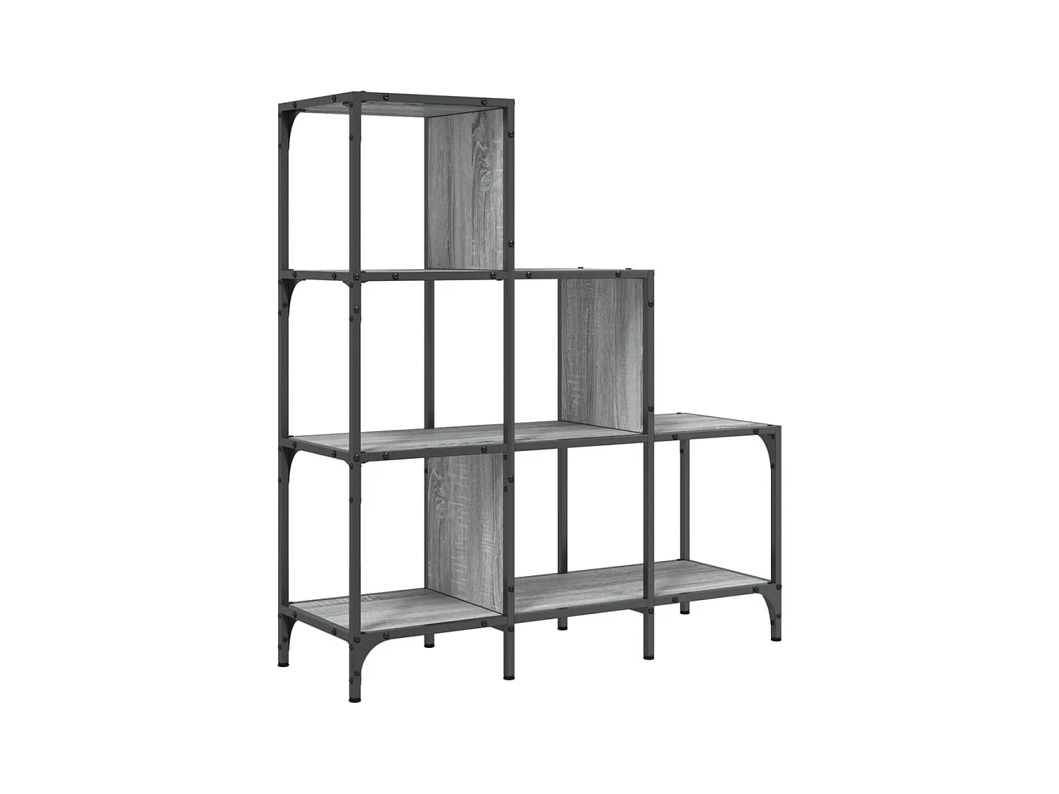 Rylanor  Boekenkast 92x30x102 cm bewerkt hout en metaal grijs sonoma