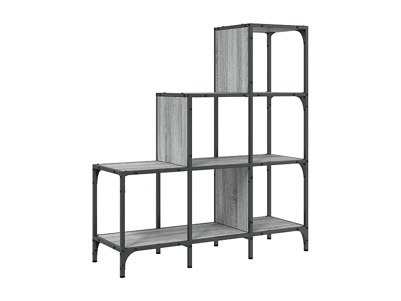 Rylanor  Boekenkast 92x30x102 cm bewerkt hout en metaal grijs sonoma