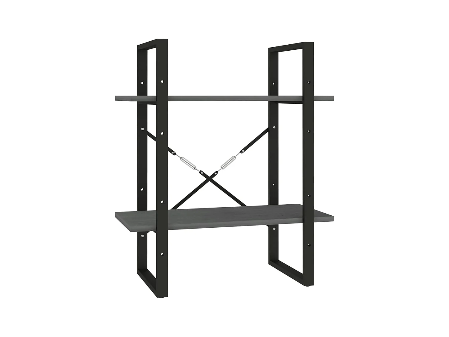 Roermond  Bibliothèque à 2 niveaux Gris 60x30x70 cm Bois de pin massif