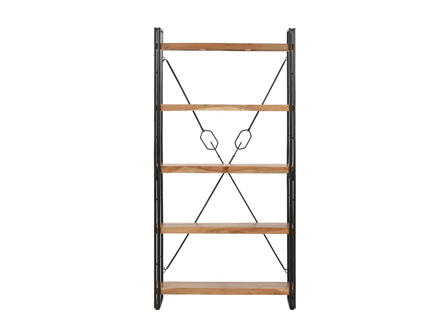 Yoan  Bibliothèque 5 niveaux 90x30x180 cm Bois solide de d'acacia