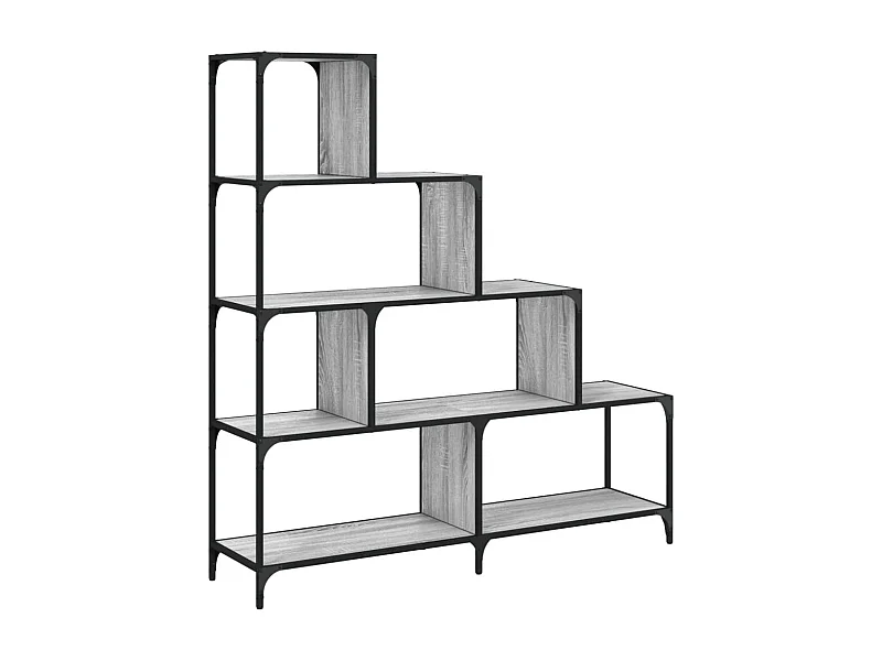 Unaris  Bibliothèque à 4 niveaux sonoma gris bois d'ingénierie