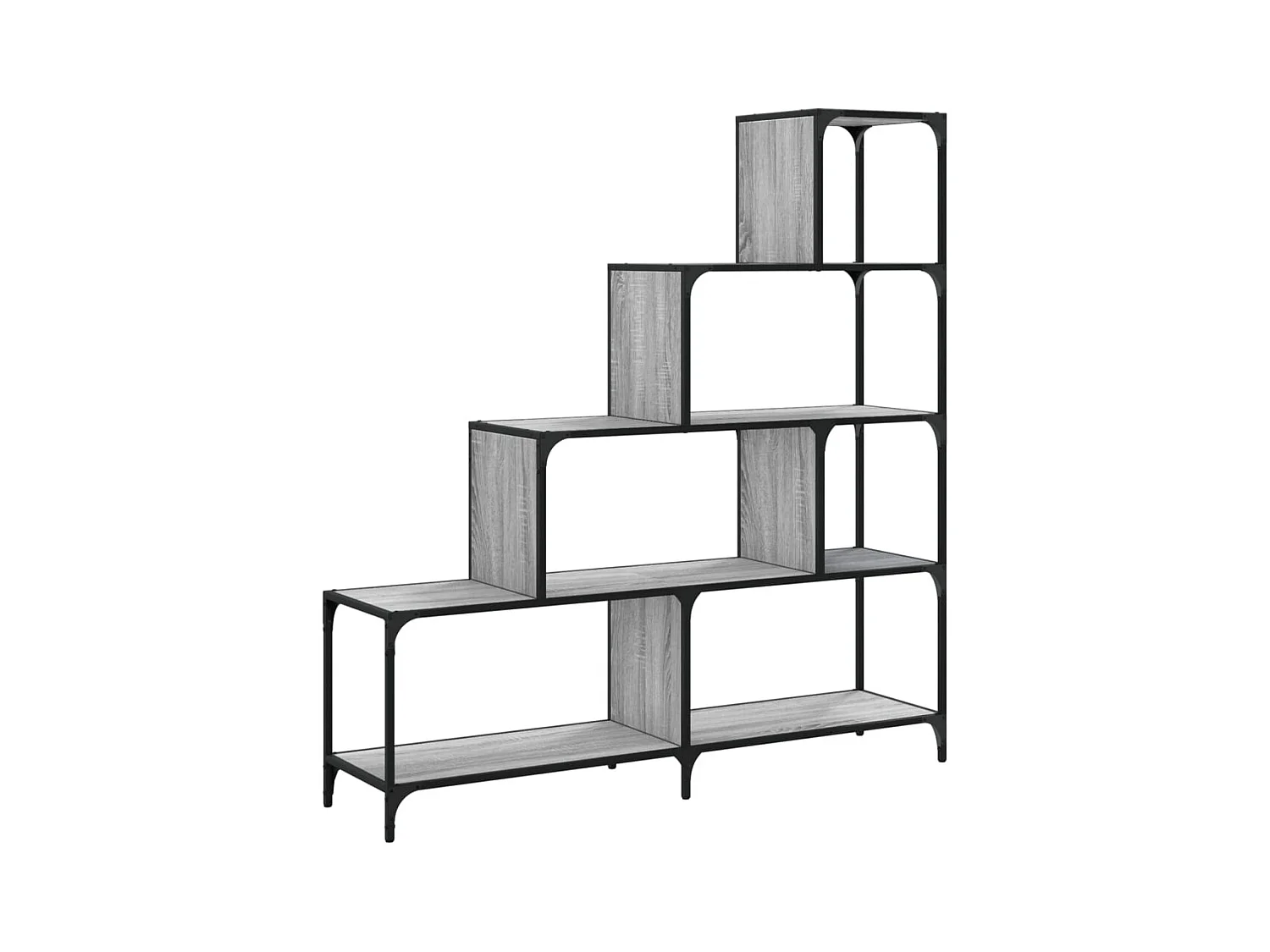 Unaris  Bibliothèque à 4 niveaux sonoma gris bois d'ingénierie