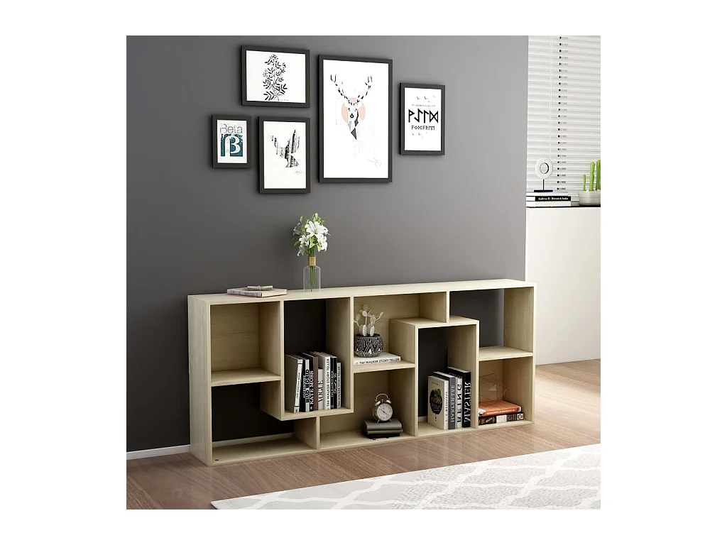 Burtonsville  Boekenkast 67x24x161 cm bewerkt hout sonoma eikenkleurig