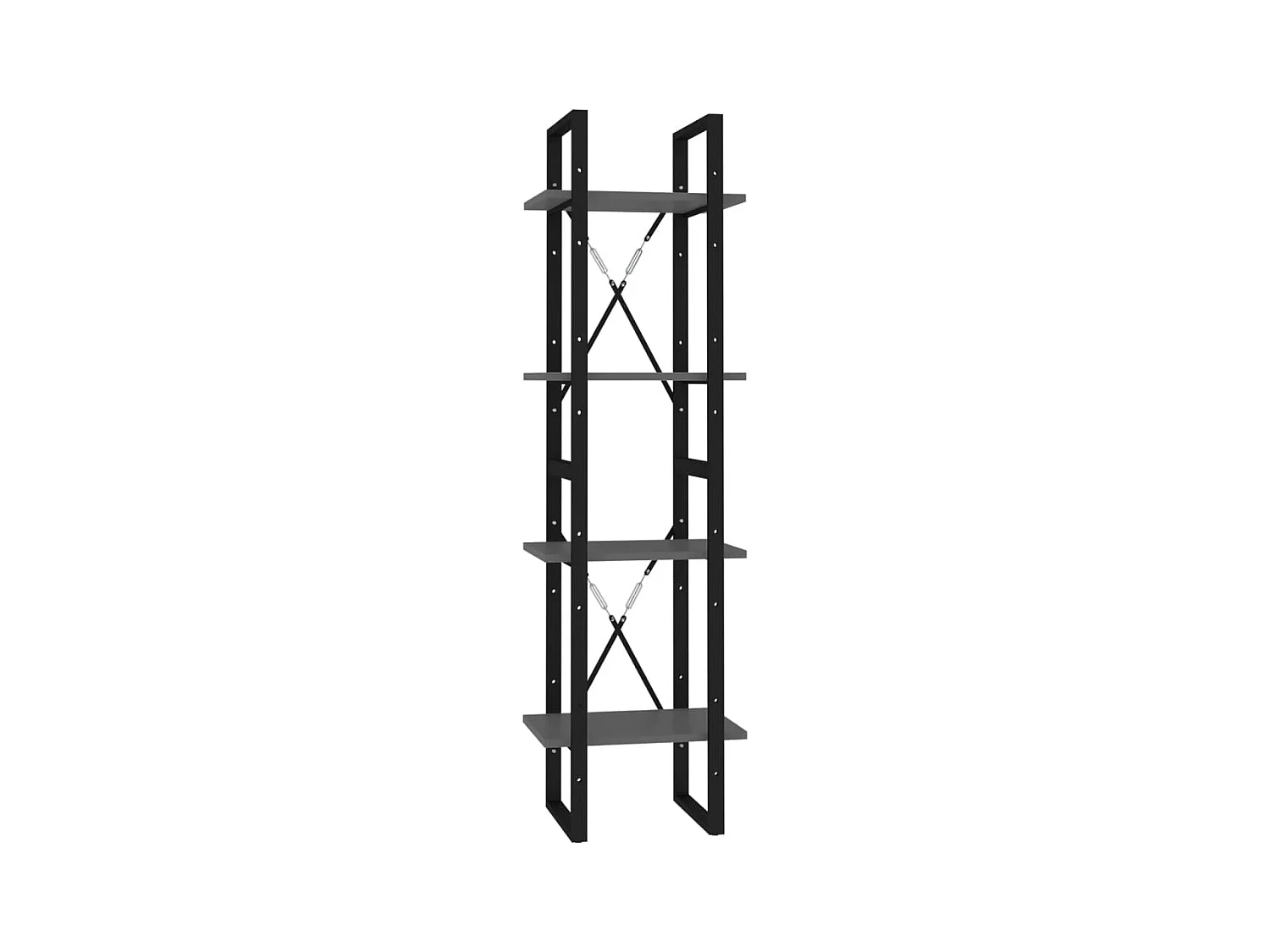 Bowling Green  Bibliothèque à 4 niveaux gris 40x30x140 cm bois d'ingénierie