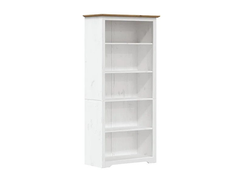 Hydesville  Bibliothèque BODO marron 82x40x173 cm bois pin massif 5 niveaux
