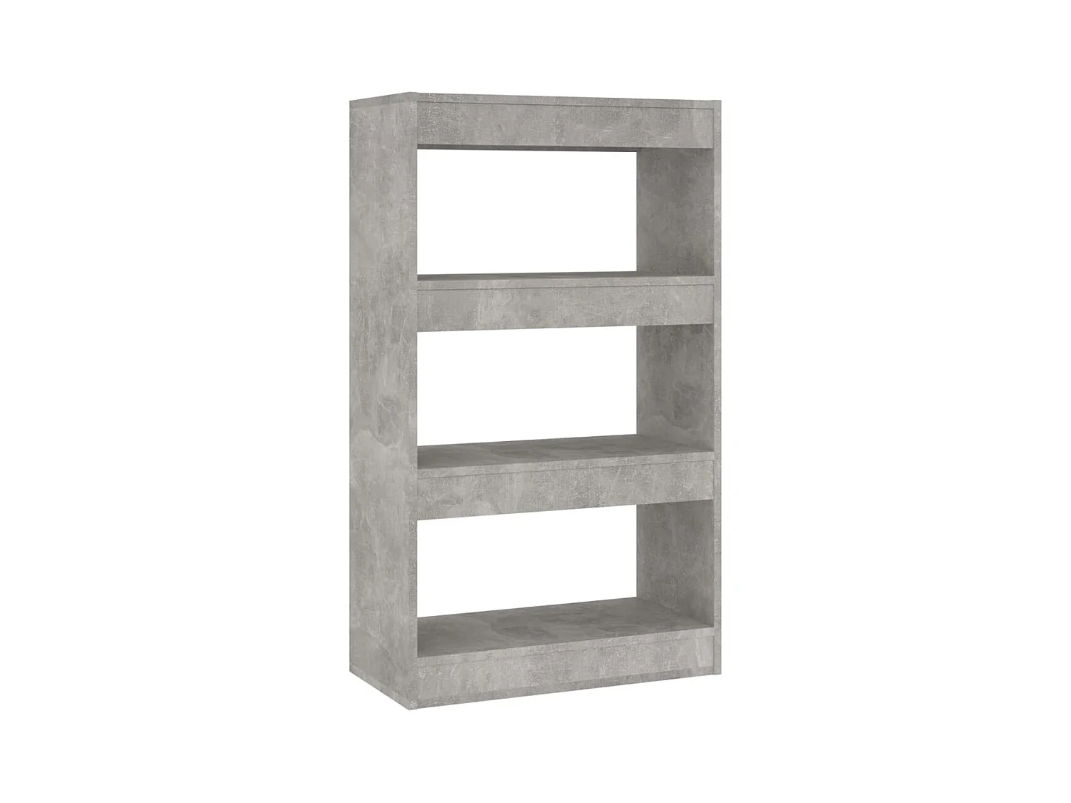 Qarlon  Bibliothèque/séparateur de pièce gris béton bois d'ingénierie