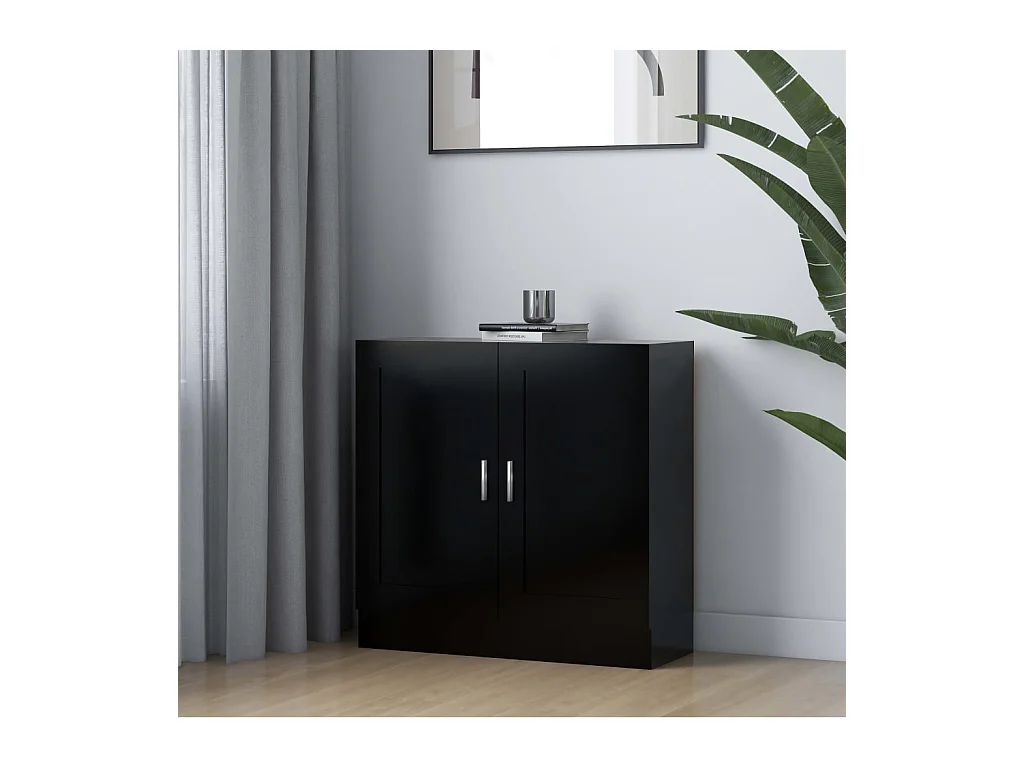 Krimpen aan den IJssel  Bibliothèque Noir 82,5x30,5x80 cm Bois d'ingénierie