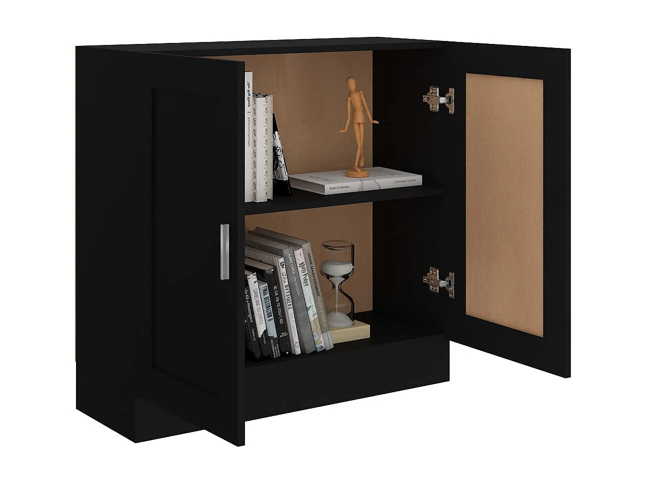 Krimpen aan den IJssel  Bibliothèque Noir 82,5x30,5x80 cm Bois d'ingénierie