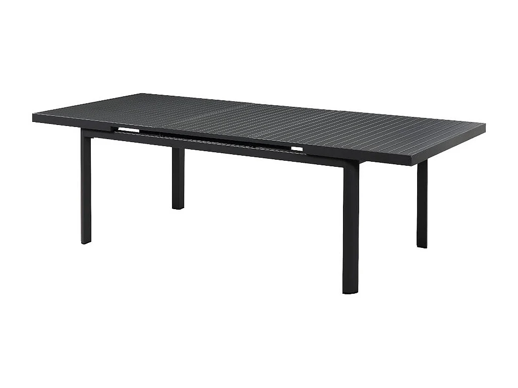 Salle à manger de jardin en aluminium : une table extensible L.180/240 cm et 4 fauteuils - Anthracite - ZEYVA de MYLIA