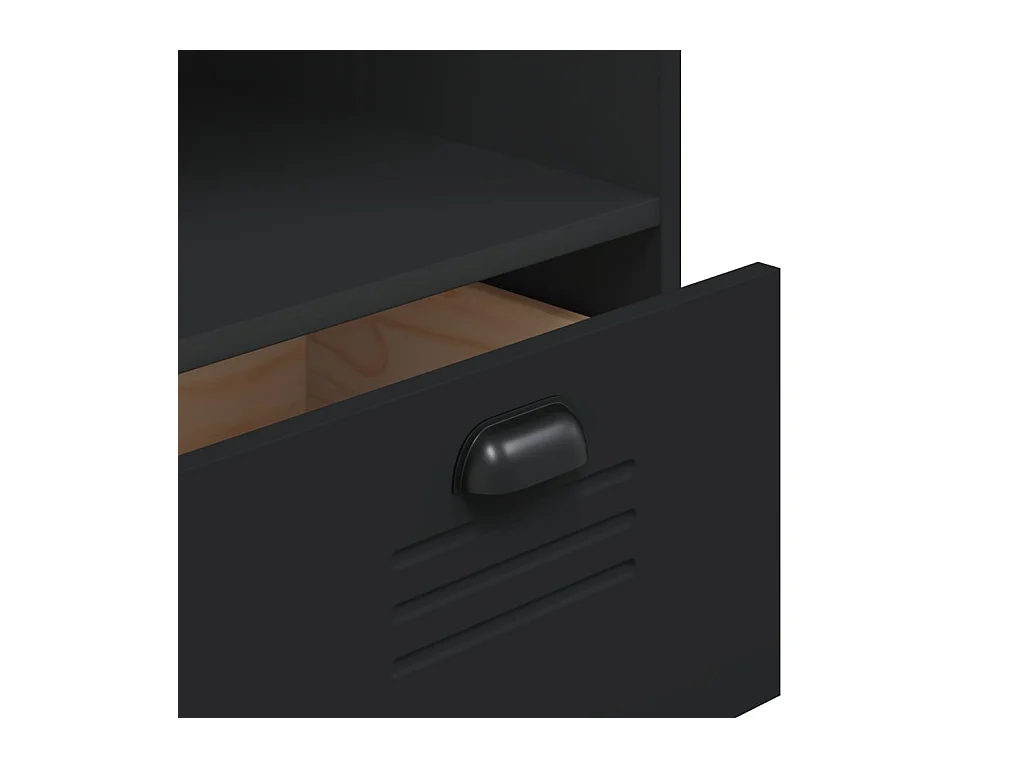 Lene  Bibliothèque VIKEN noir 80x40x90 cm bois d'ingénierie