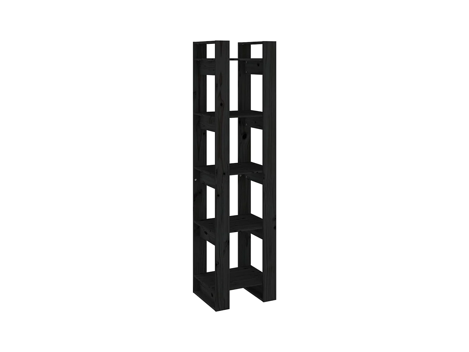 Cyrik  Boekenkast/kamerscherm 41x35x160 cm massief grenenhout zwart