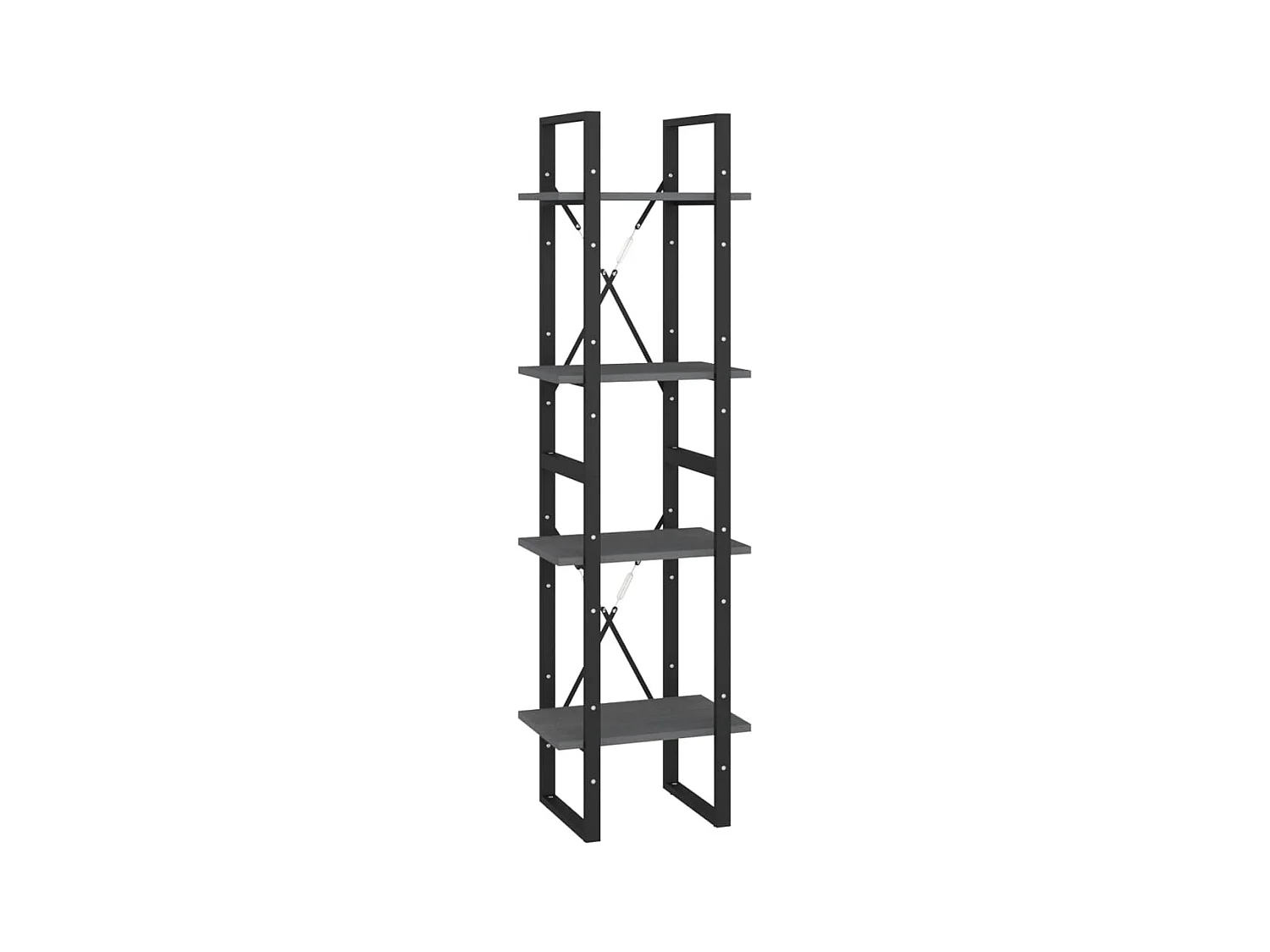 Bowling Green  Boekenkast met 4 schappen 40x30x140 cm massief grenenhout grijs