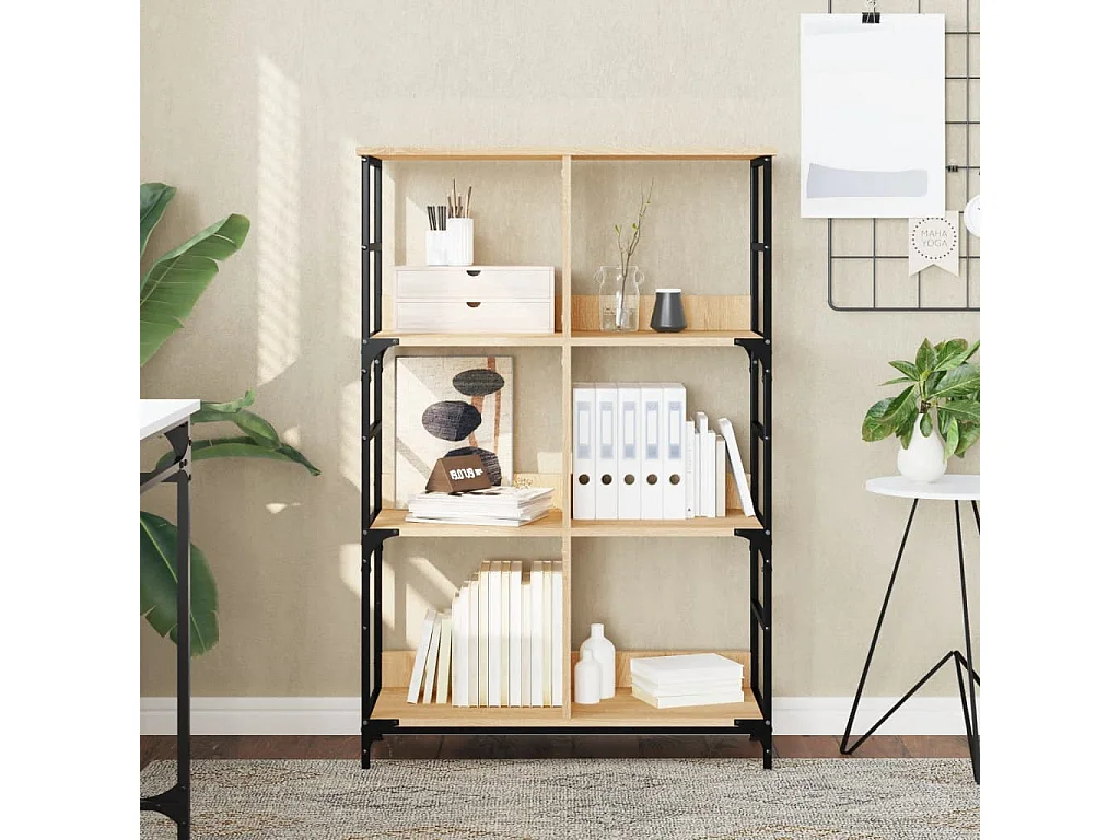 Keith  Bibliothèque chêne sonoma 78,5x33x117,5 cm bois d'ingénierie