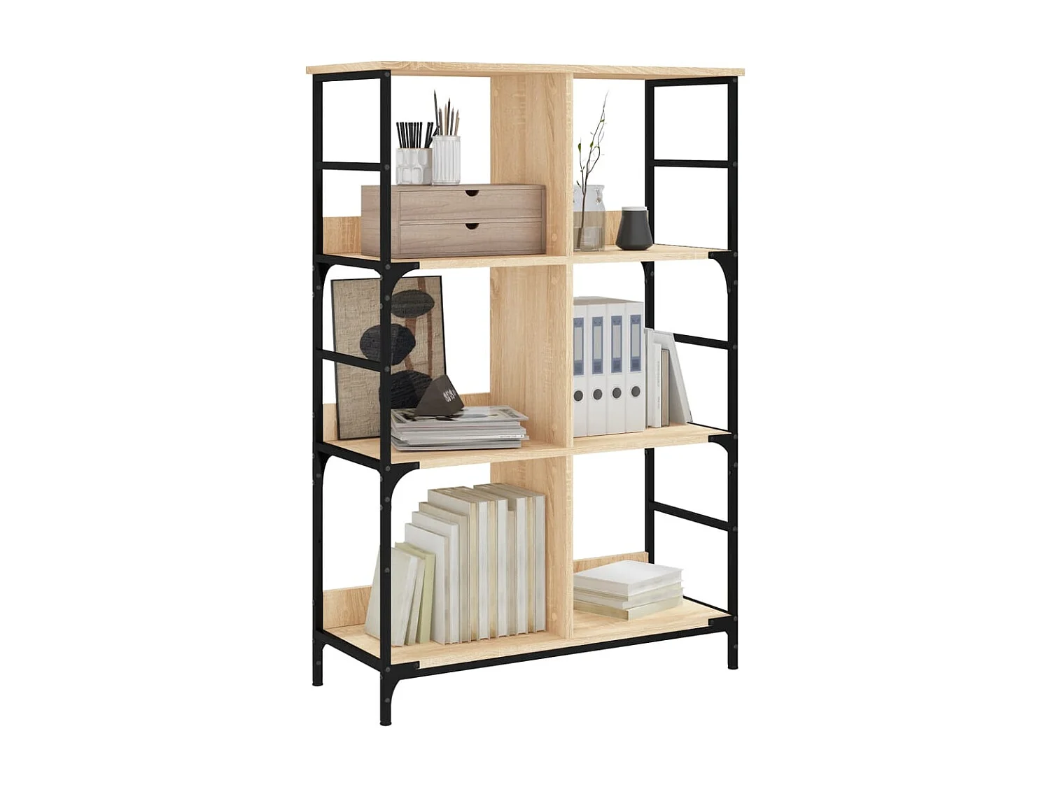 Keith  Bibliothèque chêne sonoma 78,5x33x117,5 cm bois d'ingénierie