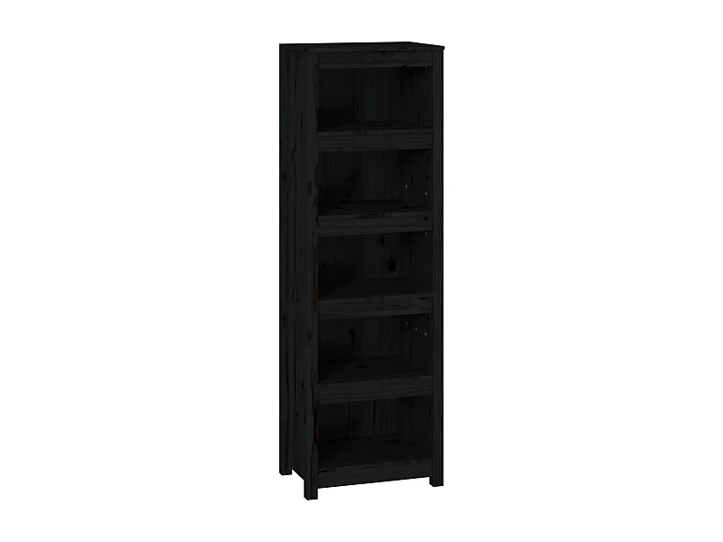 Laurens  Bibliothèque Noir 50x35x154 cm Bois de pin massif