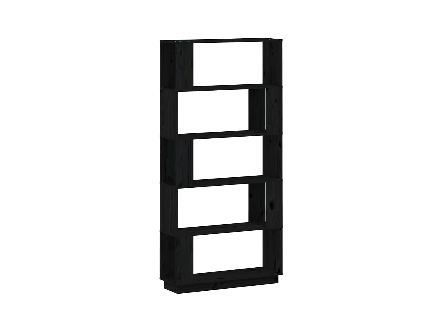 Stian  Boekenkast/kamerscherm 80x25x163,5 cm massief grenenhout zwart