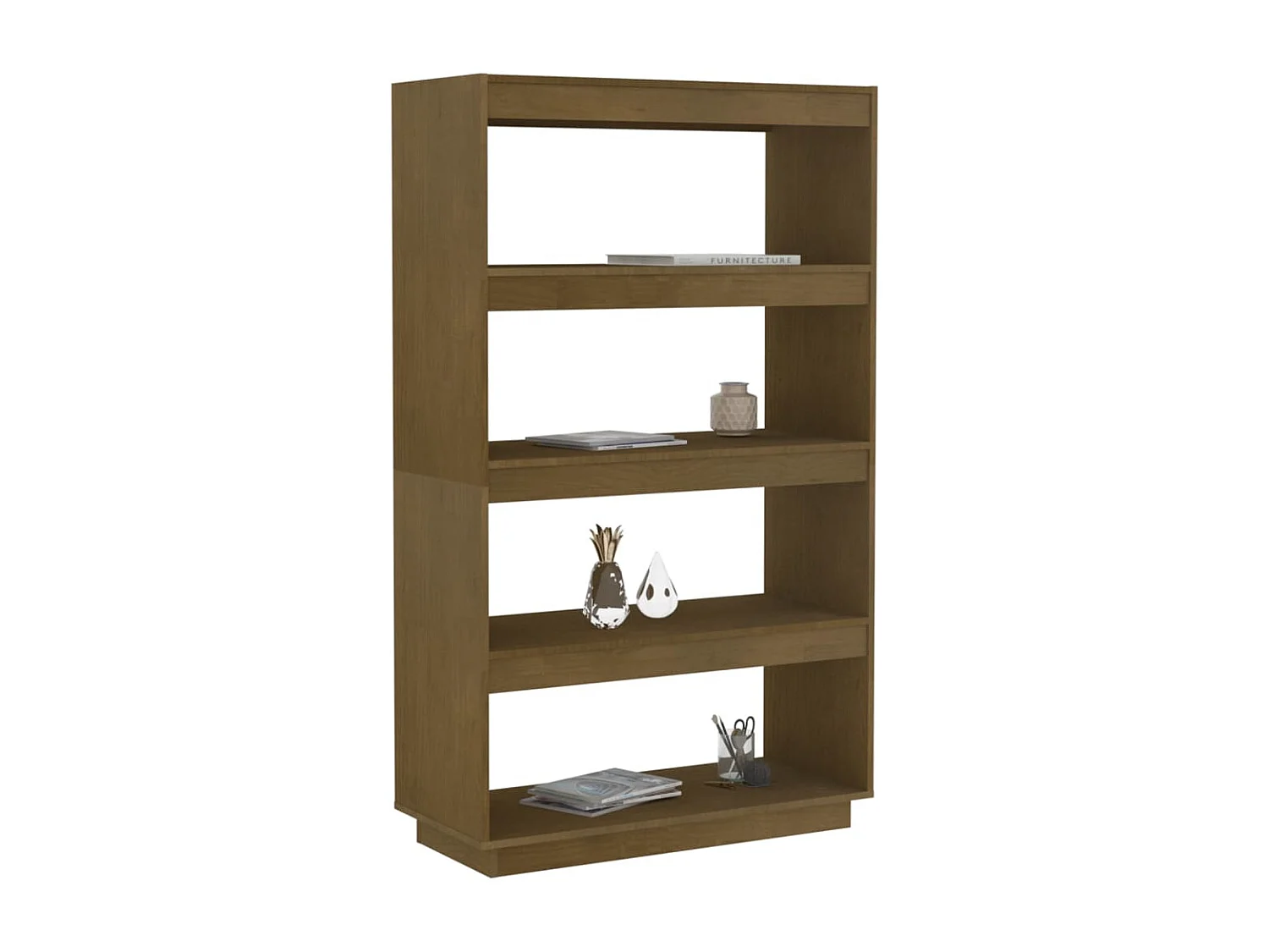 Alisha  Bibliothèque/Séparateur de pièce Marron miel 80x35x135 cm Pin