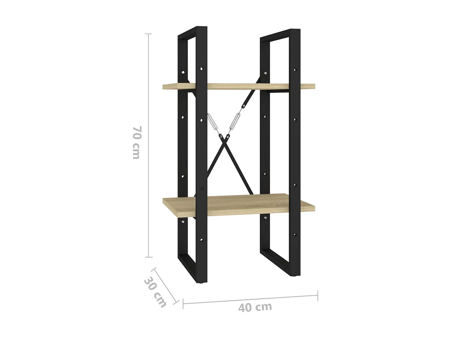 Bowling Green  Bibliothèque à 2 niveaux chêne sonoma bois d'ingénierie