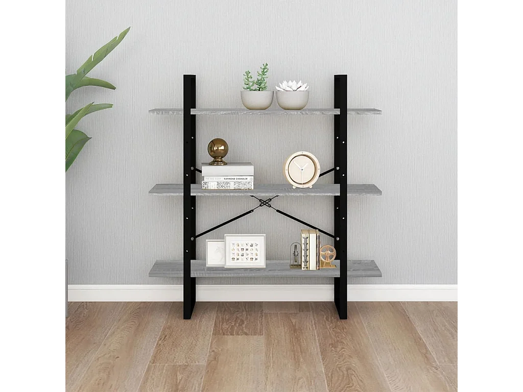 Capitola  Bibliothèque Sonoma gris 100x30x105 cm Bois d'ingénierie