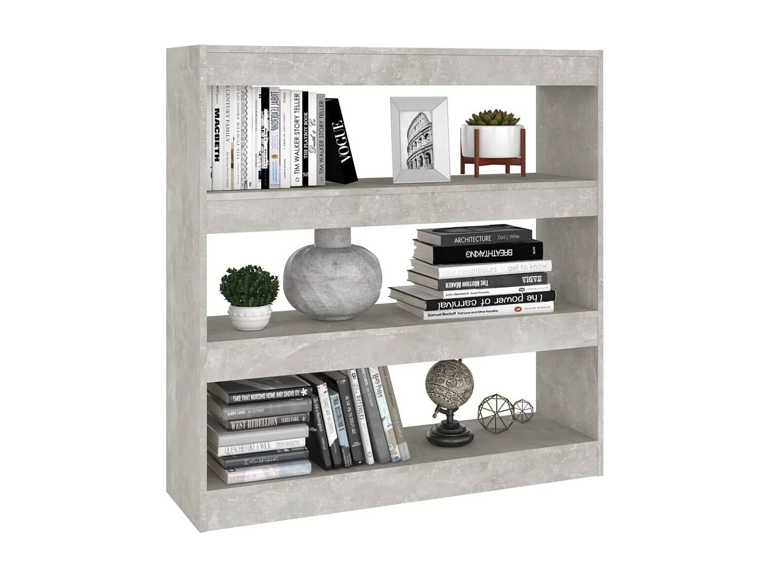 Darren  Bibliothèque/Séparateur de pièce Gris béton 100x30x103 cm