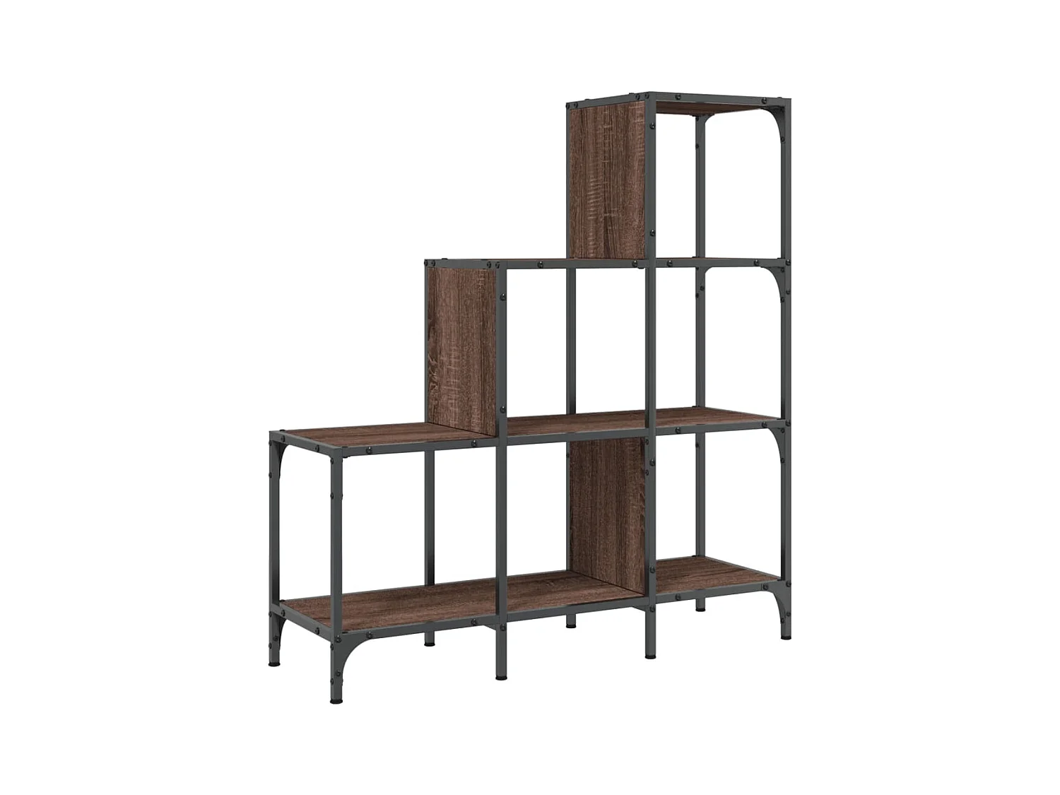 Rylanor  Bibliothèque chêne marron 92x30x102 cm bois ingénierie et métal