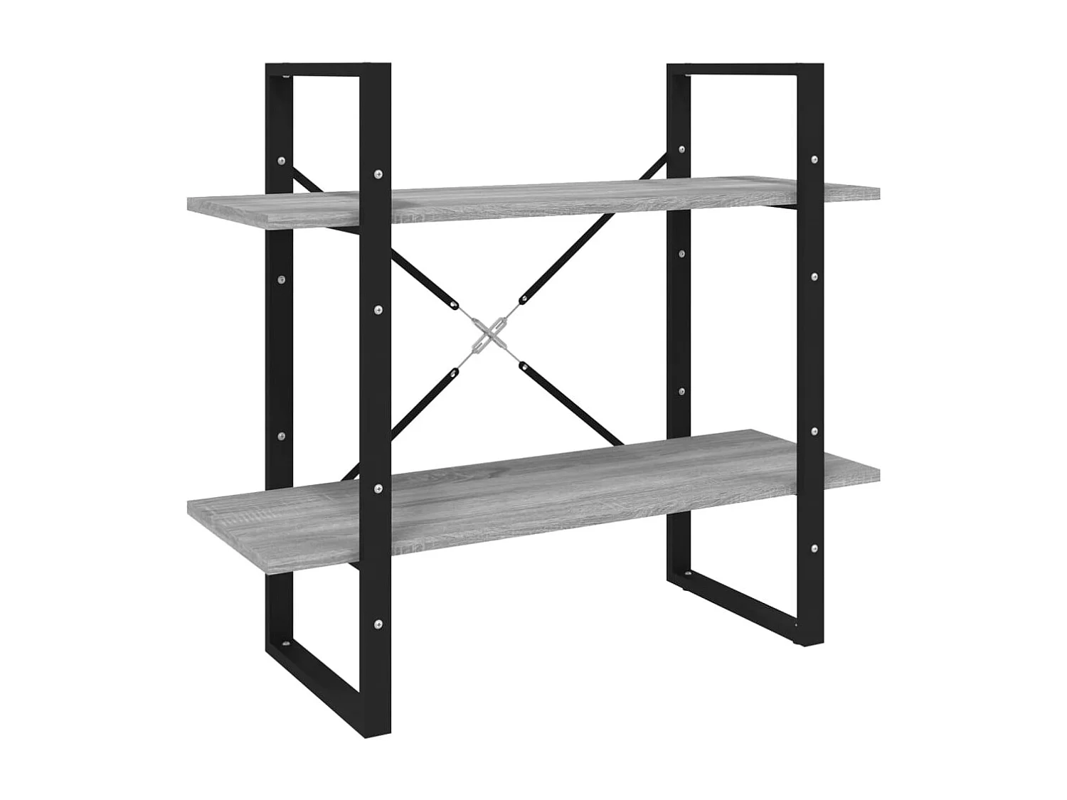 Edith  Boekenkast 80x30x175 cm bewerkt hout grijs sonoma eikenkleurig