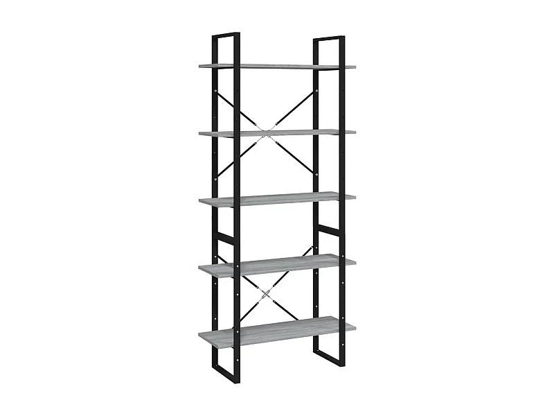 Edith  Boekenkast 80x30x175 cm bewerkt hout grijs sonoma eikenkleurig