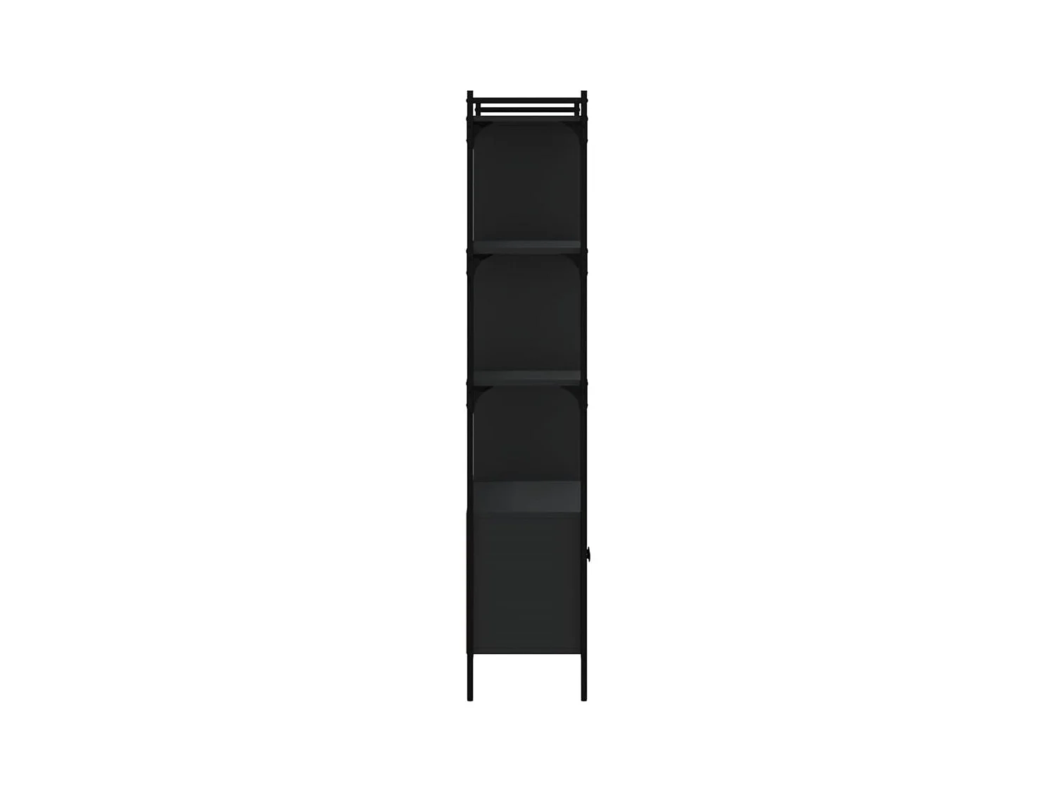 Vilan  Bibliothèque avec portes noir 76,5x30x154,5cm bois d'ingénierie