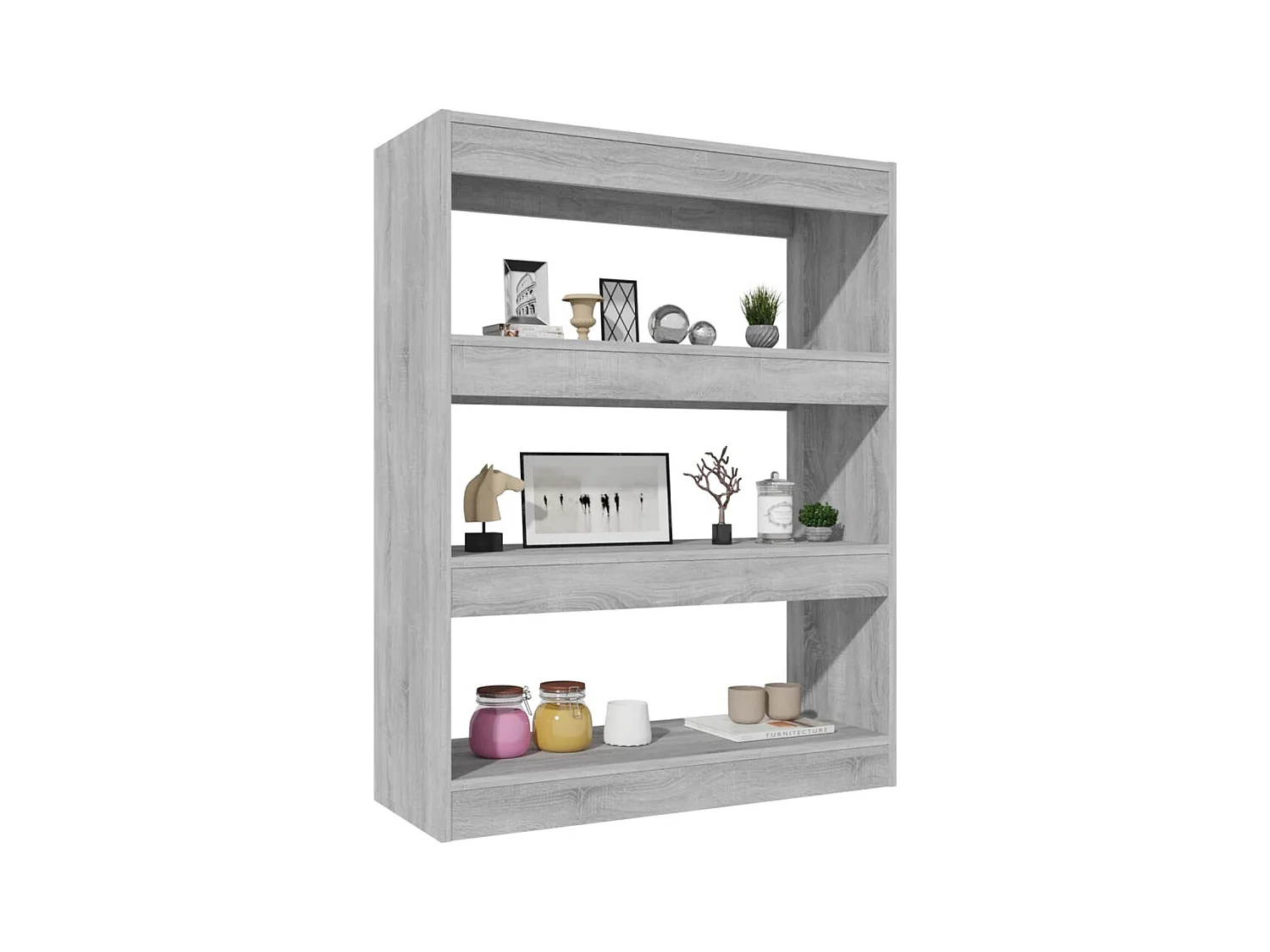 Qerlin  Bibliothèque/Séparateur de pièce sonoma gris bois d'ingénierie