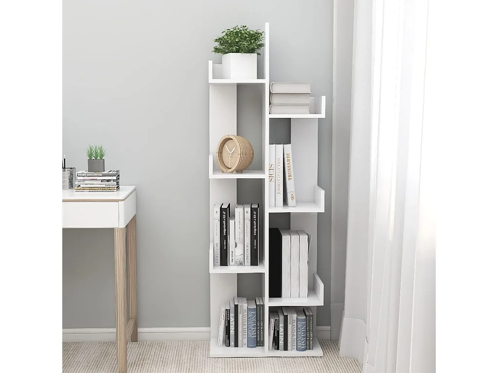 Candler  Boekenkast 48x25,5x140 cm bewerkt hout wit