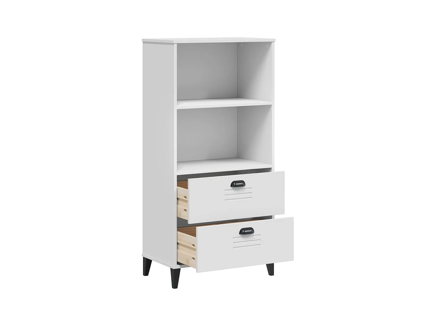 Peralyn  Boekenkast VIKEN 60x35x123 cm bewerkt hout wit