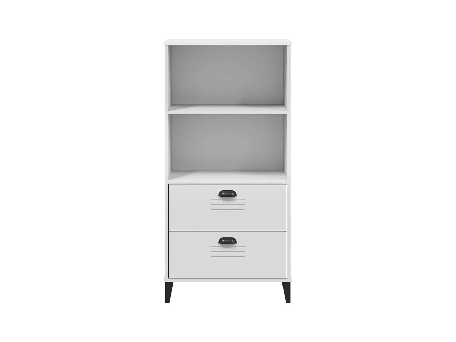 Peralyn  Boekenkast VIKEN 60x35x123 cm bewerkt hout wit