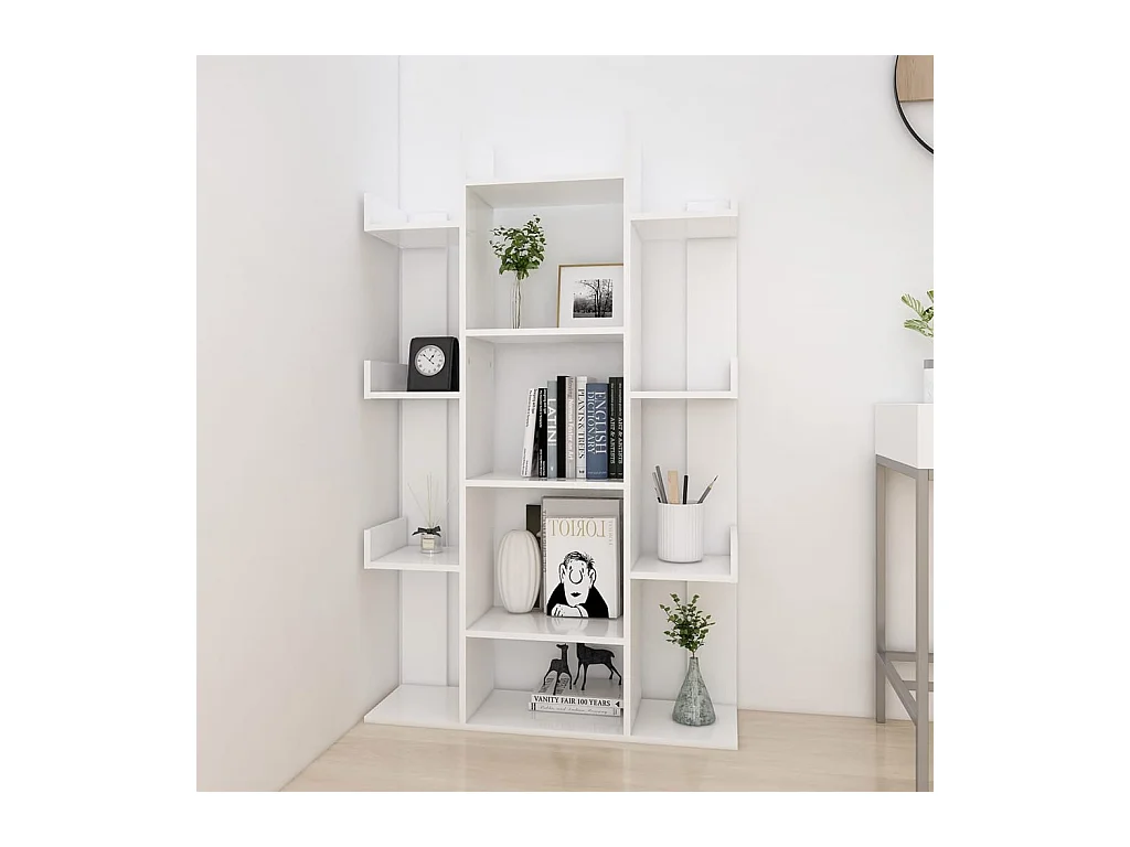 Candler  Bibliothèque Blanc 86x25,5x140 cm Bois d’ingénierie